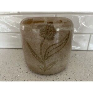 Vintage Floral Studio Pottery Matte Glaze Vase Signed By Artist Blanche Schopp